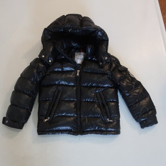 Authentic Boys Moncler 'New_Maya_Giubboto' Black Hooded Down Puffer Coat 8 Anni - Picture 2 of 14